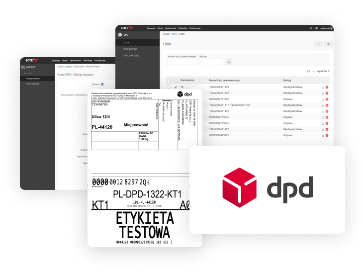 DPD - integration with SOTESHOP store