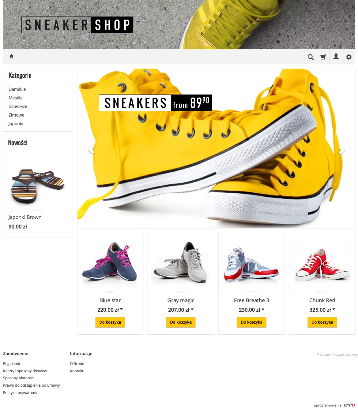 Graphic theme GialloRWD for SOTESHOP online store