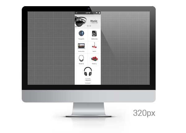 Online store theme in 320px resolution
