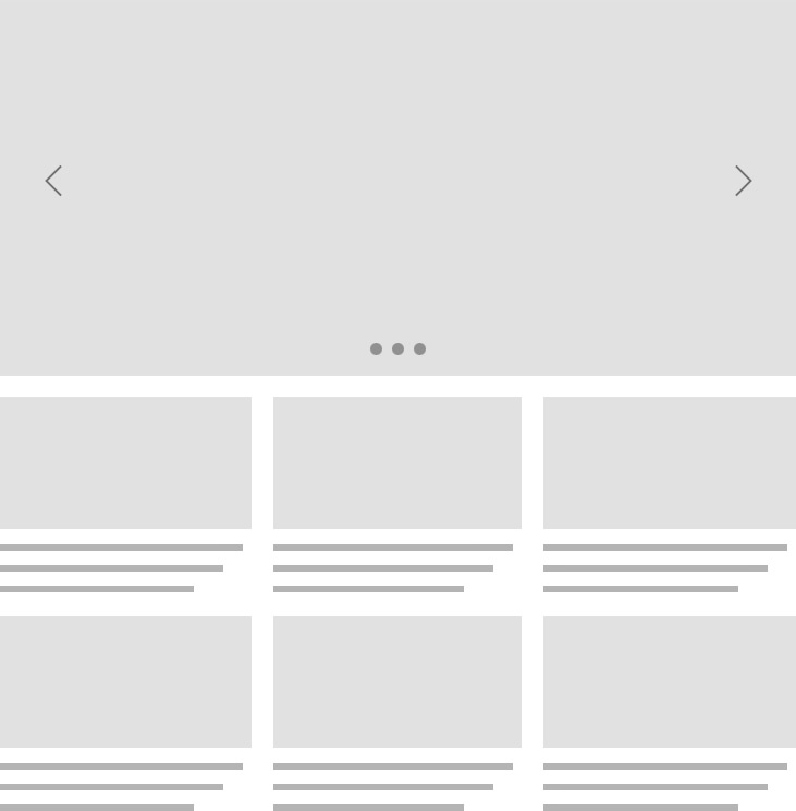 Schematic display of blog posts on the main store page